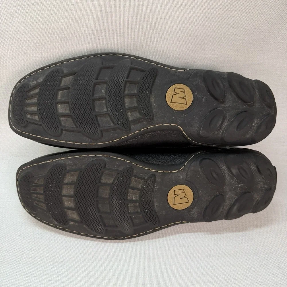 Merrell Rally Mocs Driving Loafers Mens 11.5 Black Leather Slip On J38509